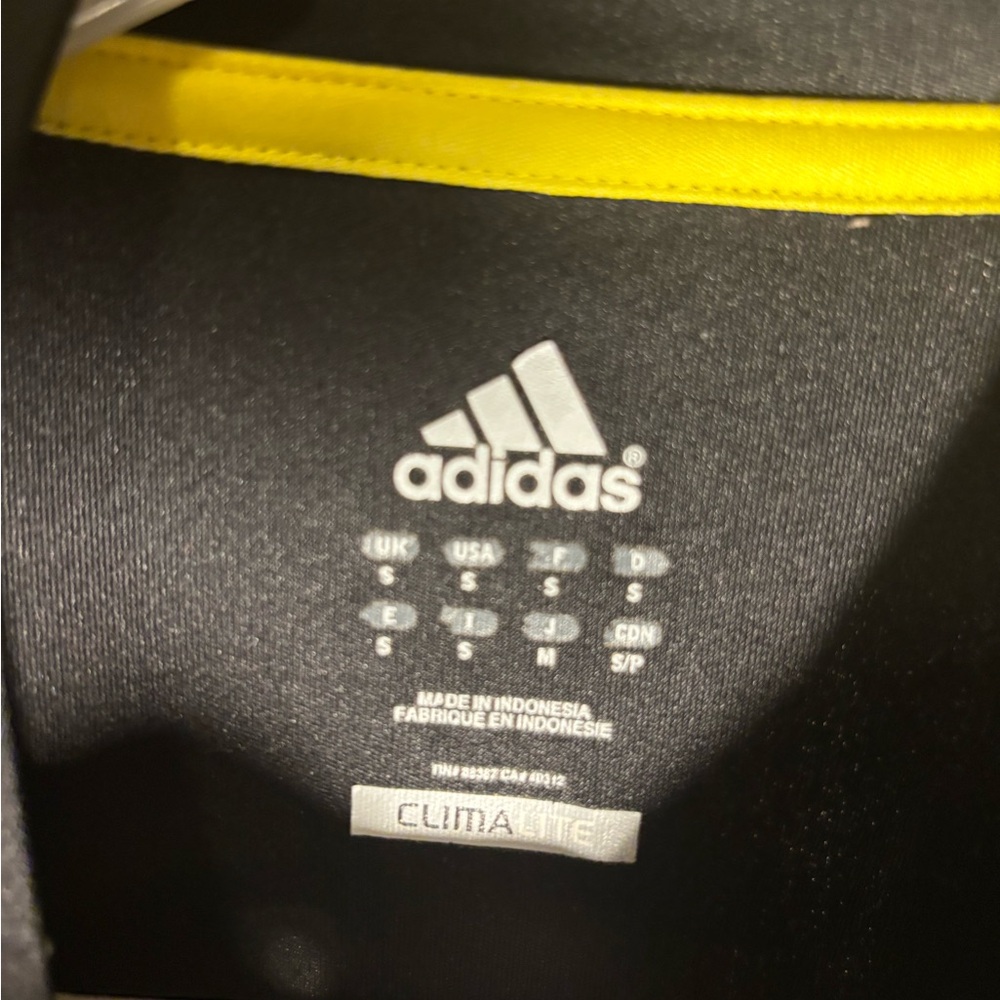 Adidas Men's Climalite Polyester Tee Black with Neon Yellow Highlights - Picture 4 of 6